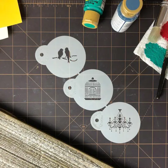 Mini Love Birds & Chandelier Cookie Stencil Set | C838 by Designer Stencils | Cookie Decorating Tools | {4}