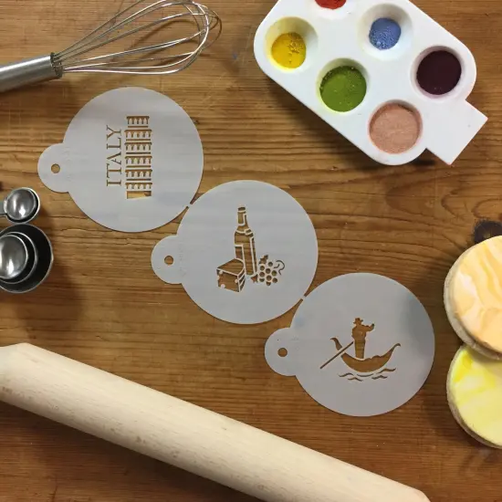 Bella Italy Cookie Stencil Set | C845 by Designer Stencils | Cookie Decorating Tools | Baking Stencils for Royal Icing, Airbrush, Dusting Powder | Reusable Plastic Food Grade Stencil for Cookies | Easy to Use & Clean Cookie Stencil {3}