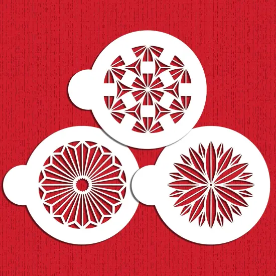 Retro Circle Cookie Stencil Set | C831 by Designer Stencils | Cookie Decorating Tools | Baking Stencils for Royal Icing, Airbrush, Dusting Powder | Reusable Plastic Food Grade Stencil for Cookies | Easy to Use & Clean Cookie Stencil {4}