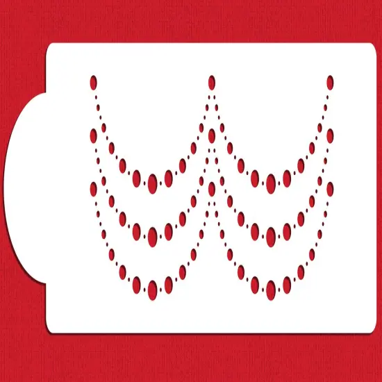 Ella's Pearls Cake Stencil | C839 by Designer Stencils | Stencils for Royal Icing, Airbrush, Dusting Powder | {1}