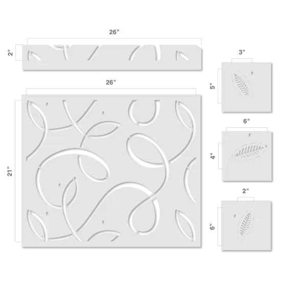 Leafy Swirls All Over Wall Stencil | 3720 by Designer Stencils | Pattern Stencils | Reusable Stencils for Painting | Safe & Reusable Template for Wall Decor | Try This Stencil Instead of a Wallpaper | Easy to Use & Clean Art Stencil Pattern {2}