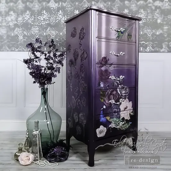 Redesign Decor Clear-Cling Stamps - Mystic Rose 12"x12" {3}