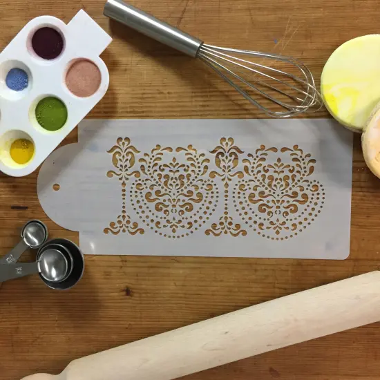 Rosepoint Lace Cake Stencil Side | C789 by Designer Stencils | Cake Decorating Tools | {2}