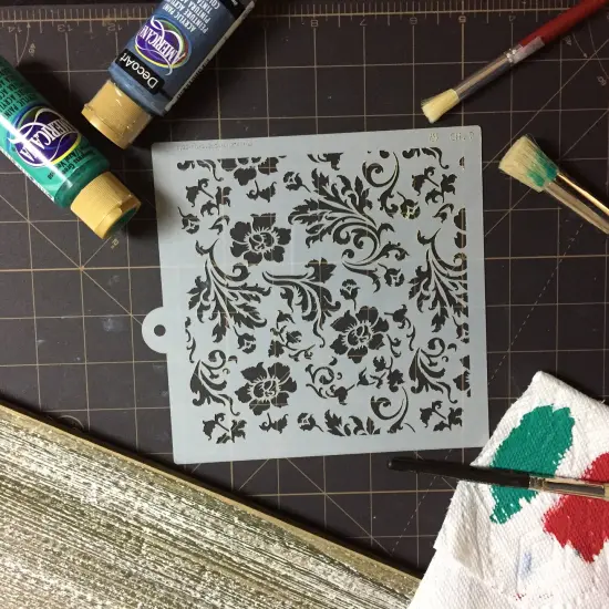 Chic Rose Miniprint Cake Stencil | C816 by Designer Stencils | Cake Decorating Tools | Baking Stencils for Royal Icing, Airbrush, Dusting Powder | Reusable Plastic Food Grade Stencil for Cakes | Easy to Use & Clean Cake Stencil {4}