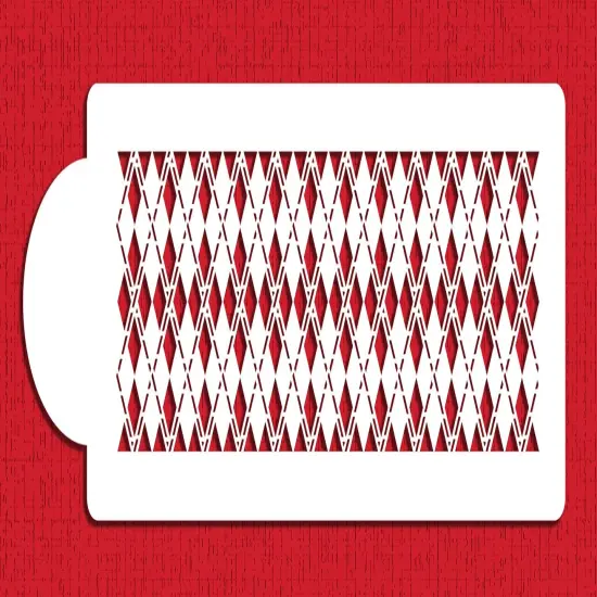 Argyle Cake Stencil | C719 by Designer Stencils | Stencils for Royal Icing, Airbrush, Dusting Powder | {1}