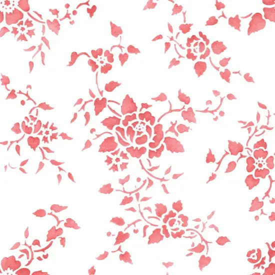 Floral Rose Wallpaper Wall Stencil | 3391 by Designer Stencils | Floral Stencils | Reusable Art Craft Stencils for Painting on Walls, Canvas, Wood | Reusable Plastic Paint Stencil for Home Makeover | Easy to Use & Clean Art Stencil {2}