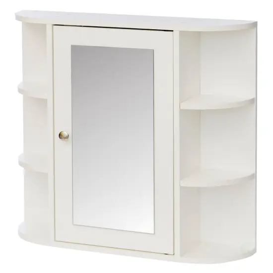 Fully Assembled and Ready for Installation Multifunctional White Wall Mount Medicine Cabinet with 4 Adjustable Inner Shelves and 6 Outer Shelves - Perfect as Bathroom Organizers and Storage {6}