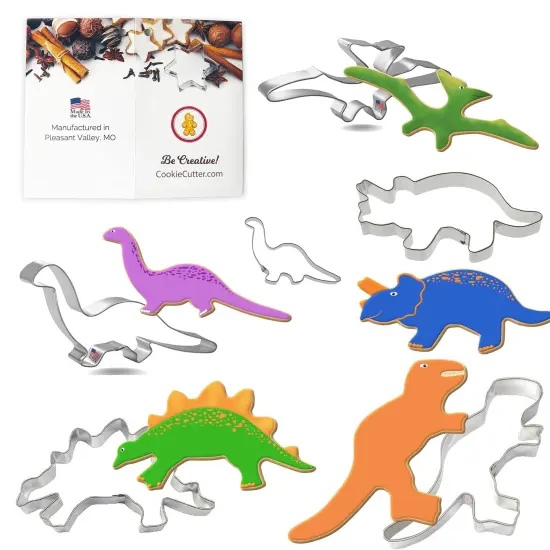 CookieCutter.Com Dinosaur 6 Pc Set, various sizes, Made in USA {1}