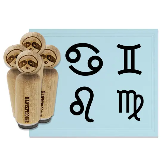 Zodiac Signs Gemini Cancer Leo Virgo Rubber Stamp Set for Stamping Crafting Planners {2}