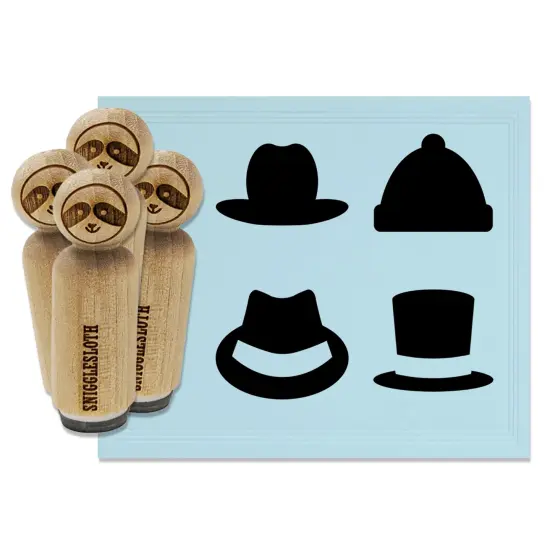 Hats Top Fedora Beanie Cowboy Rubber Stamp Set for Stamping Crafting Planners {7}