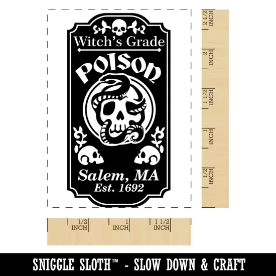 Witch Grade Poison Bottle Label Halloween Rectangle Rubber Stamp for Stamping Crafting {1}