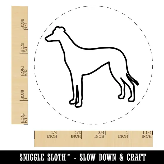 Greyhound Dog Outline Rubber Stamp for Stamping Crafting Planners {1}