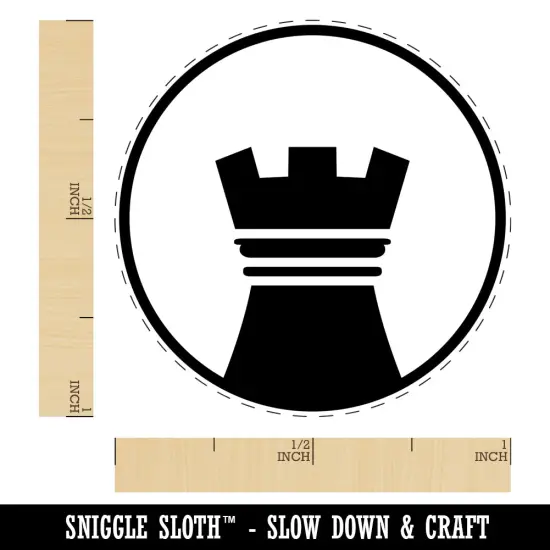 Chess Piece Black Rook Rubber Stamp for Stamping Crafting Planners {1}