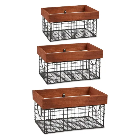 DII Asst Bronze Finish Farmhouse Basket (Set of 3) {1}
