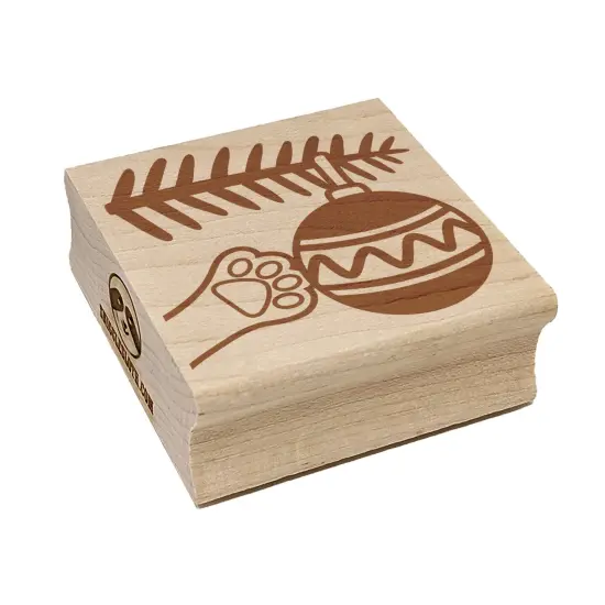Cat Paw Hitting Ornament Christmas Square Rubber Stamp for Stamping Crafting {2}