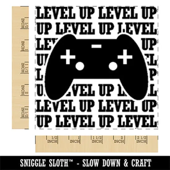 Level Up Game Controller Square Rubber Stamp for Stamping Crafting {1}