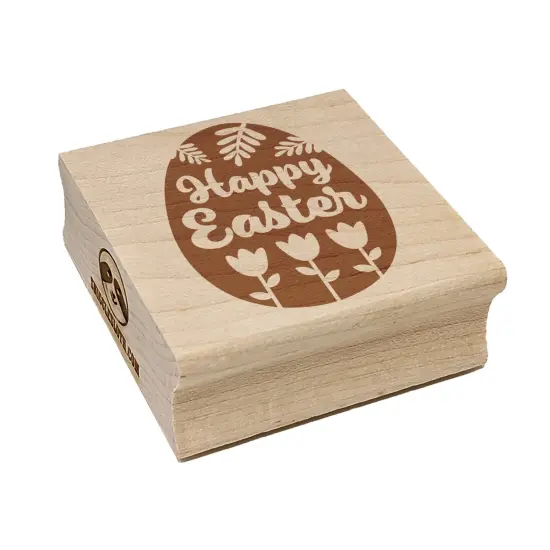 Happy Easter Egg Flowers Square Rubber Stamp for Stamping Crafting {7}