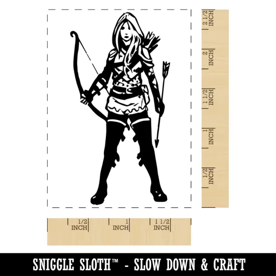 RPG Class Ranger Hunter Marksman Sharpshooter Bowman Rectangle Rubber Stamp for Stamping Crafting {1}