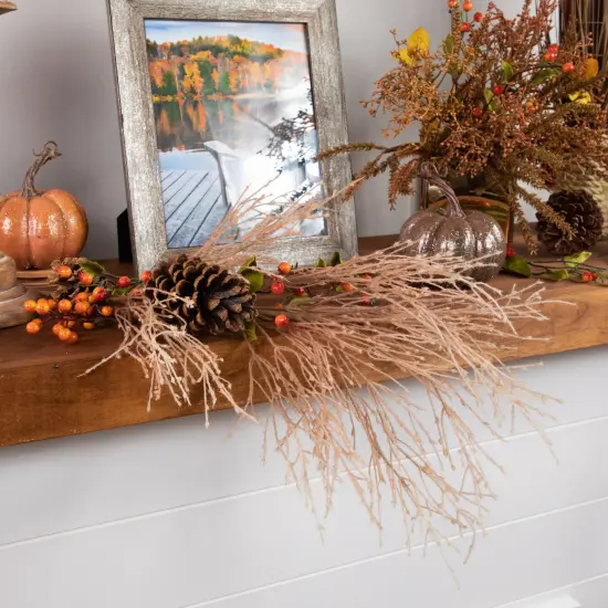 Northlight Fountain Grass Artificial Fall Harvest Spray - 35" Beige {3}