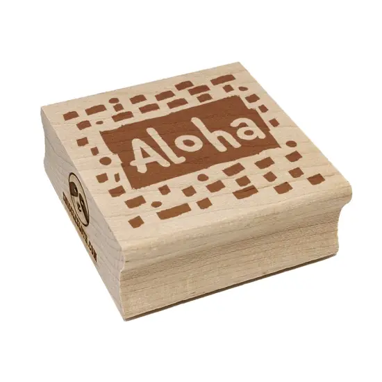 Aloha Hello Hawaiian Doodle Square Rubber Stamp for Stamping Crafting {7}