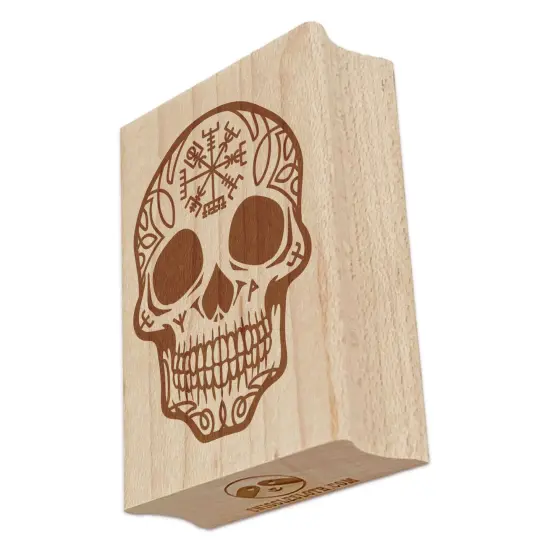 Norse Viking Rune Skull Rectangle Rubber Stamp for Stamping Crafting {2}