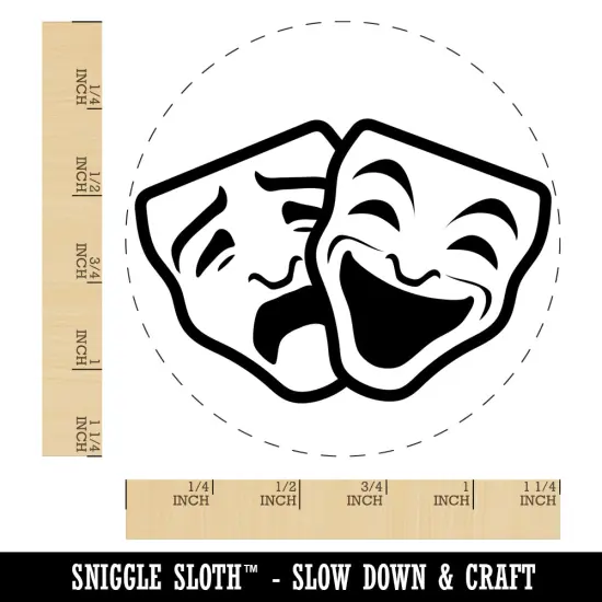 Drama Tragedy Comedy Masks Theater Rubber Stamp for Stamping Crafting Planners {1}