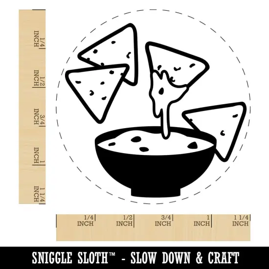 Tortilla Chips and Dip Salsa Cheese Guacamole Rubber Stamp for Stamping Crafting Planners {1}
