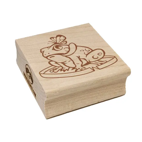 Hungry Frog with Butterfly Square Rubber Stamp for Stamping Crafting {7}