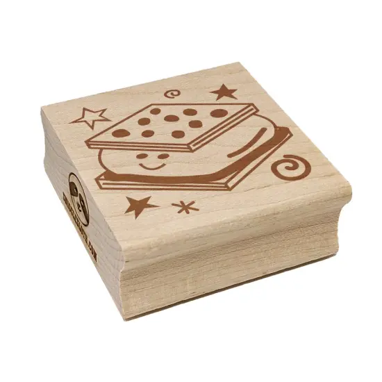 Happy Smores Campfire Camping Square Rubber Stamp for Stamping Crafting {2}