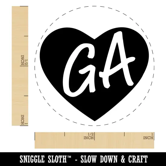 GA Georgia State in Heart Rubber Stamp for Stamping Crafting Planners {1}