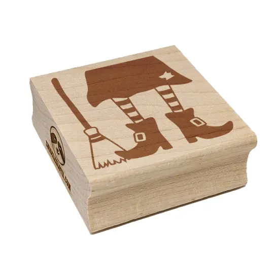 Witch Feet With Broom Halloween Square Rubber Stamp for Stamping Crafting {7}