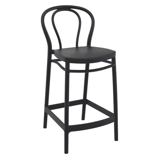 Luxury Commercial Living 37.75" Black Solid Outdoor Patio Counter Stool {1}