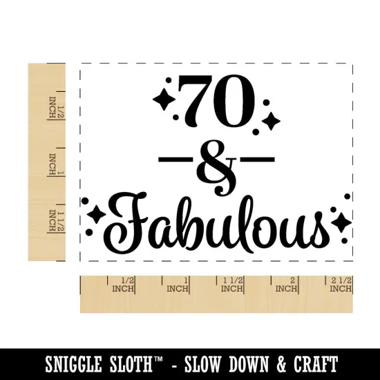 70 & Fabulous Birthday Celebration Rectangle Rubber Stamp for Stamping Crafting {1}