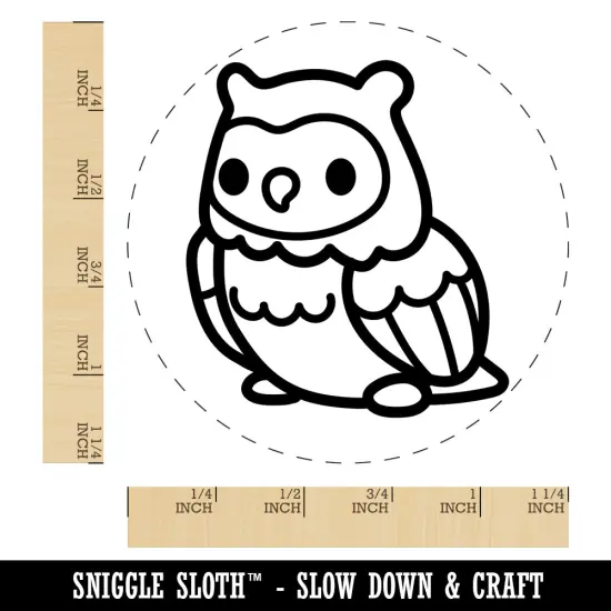 Kawaii Cute Owl Bird Rubber Stamp for Stamping Crafting Planners {1}