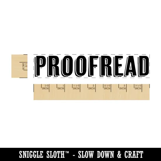 Proofread Teacher Student Drop Shadow Rectangle Rubber Stamp for Stamping Crafting {1}