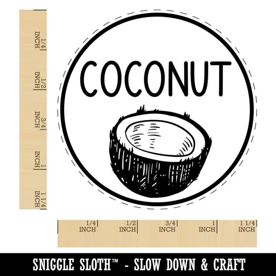 Coconut Text with Image Flavor Scent Rubber Stamp for Stamping Crafting Planners {1}