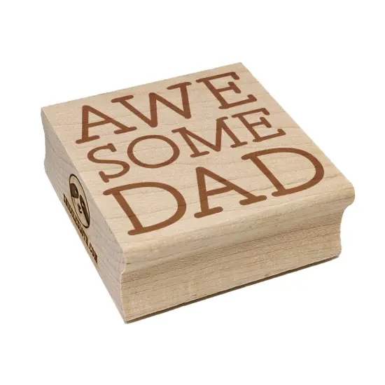 Awesome Dad Fun Text Father Square Rubber Stamp for Stamping Crafting {2}