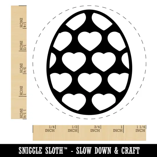 Egg with Hearts Rubber Stamp for Stamping Crafting Planners {1}