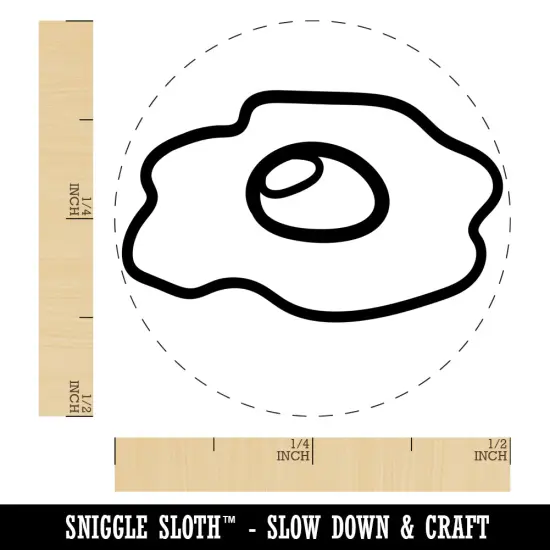 Sunny Side Up Fried Egg Chicken Egg Rubber Stamp {1}