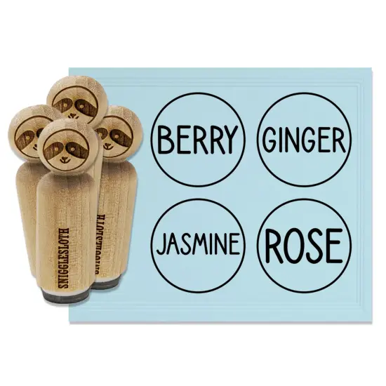 Flavor Scent Labels Berry Ginger Rose Jasmine Rubber Stamp Set for Stamping Crafting Planners {7}