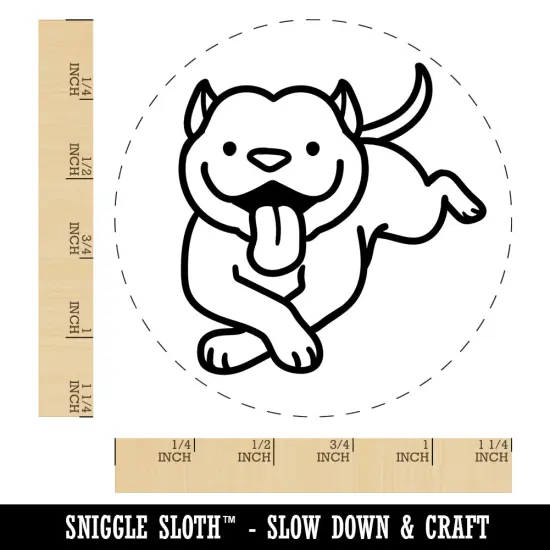 Pit Bull Happy Laying Down Dog Rubber Stamp for Stamping Crafting Planners {1}