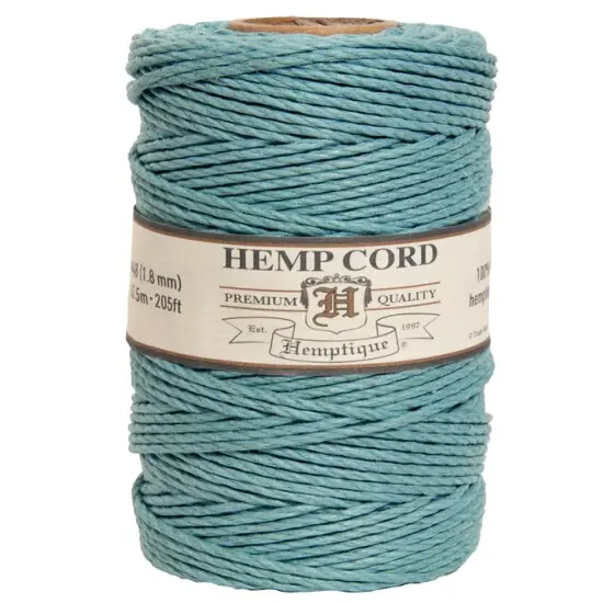 Hemptique 1.8mm #48 Hemp Cord Spools Jewelry Bracelet Making Crafting Scrapbooking Bookbinding Mixed Media Crocheting Macrame Gift Wrapping Outdoor Gardening Light blue {1}