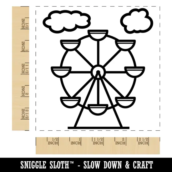 Ferris Wheel Carnival Ride Square Rubber Stamp for Stamping Crafting {1}