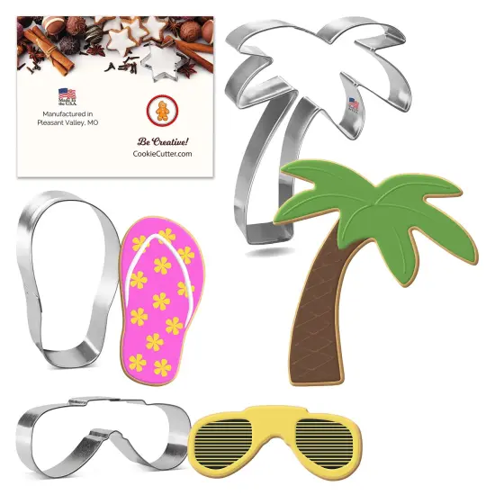 CookieCutter.com Summer Beach Cookie Cutter Set 3 Pc - Foose Cookie Cutters - USA Tin Plated Steel {5}
