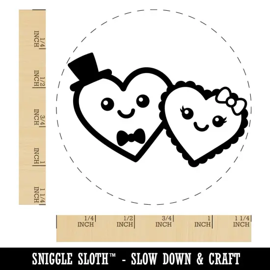Heart Couple Love Anniversary Valentine's Day Rubber Stamp for Stamping Crafting Planners {1}