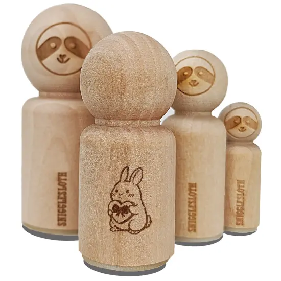 Cute Bunny Rabbit with Valentine's Day Heart Rubber Stamp for Stamping Crafting Planners {7}