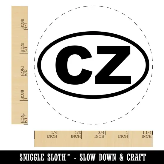 Czech Republic CZ Euro Oval Rubber Stamp for Stamping Crafting Planners {1}