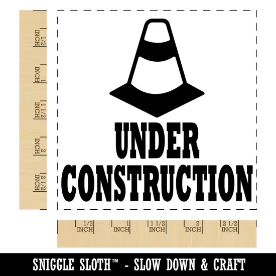 Under Construction Traffic Cone Teacher Motivation Square Rubber Stamp for Stamping Crafting {1}