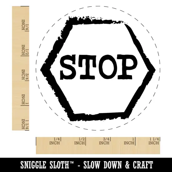 Stop Sign Sketch Rubber Stamp for Stamping Crafting Planners {1}