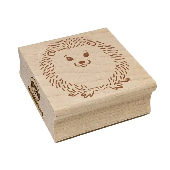 Sweet Hedgehog Front Square Rubber Stamp for Stamping Crafting {7}